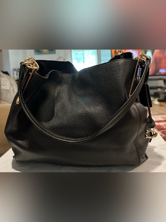 Coach Handbags - Coach Black Leather Hobo Bag with Gold Hardware - Women